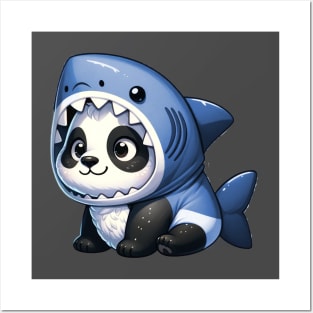 panda shark Posters and Art